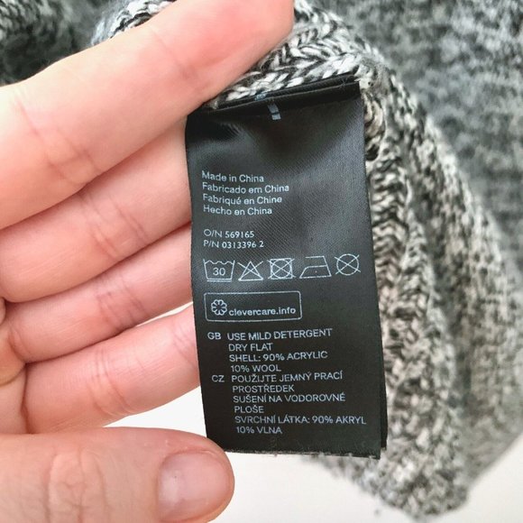 H&M Scoop Neck Pullover Marled Grey Knit Sweater Size Large - Picture 5 of 5